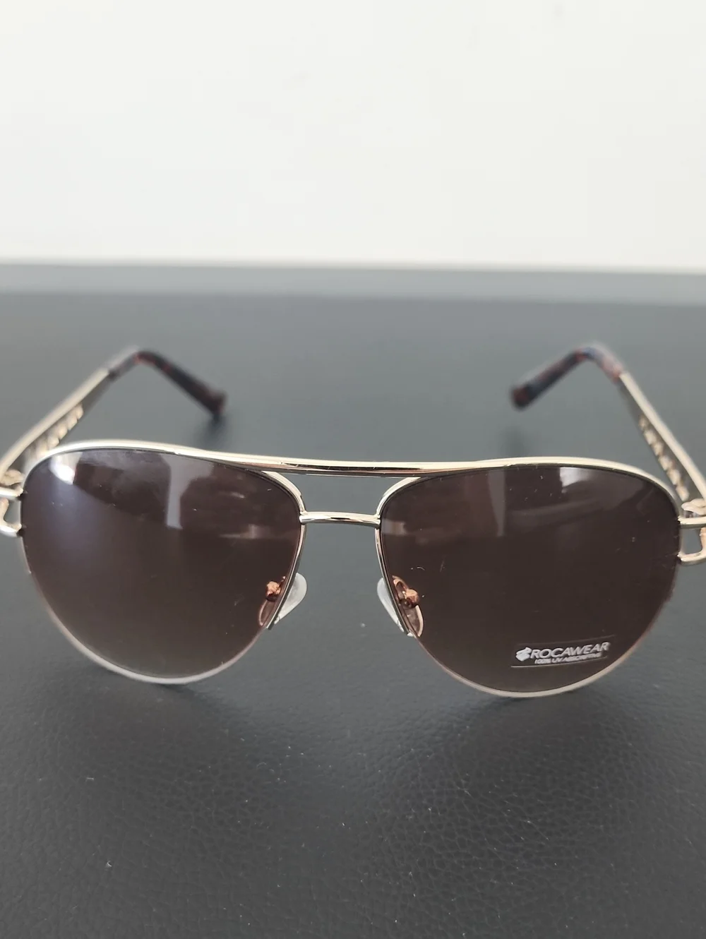 Rocawear Men’s Aviator Sunglasses — Rose Gold Frame with Brown Lenses